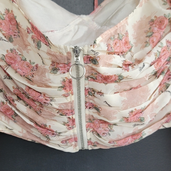 Nasty Gal $78 Wanna Grow Again Floral Ruched Blouse 6 - Picture 11 of 13